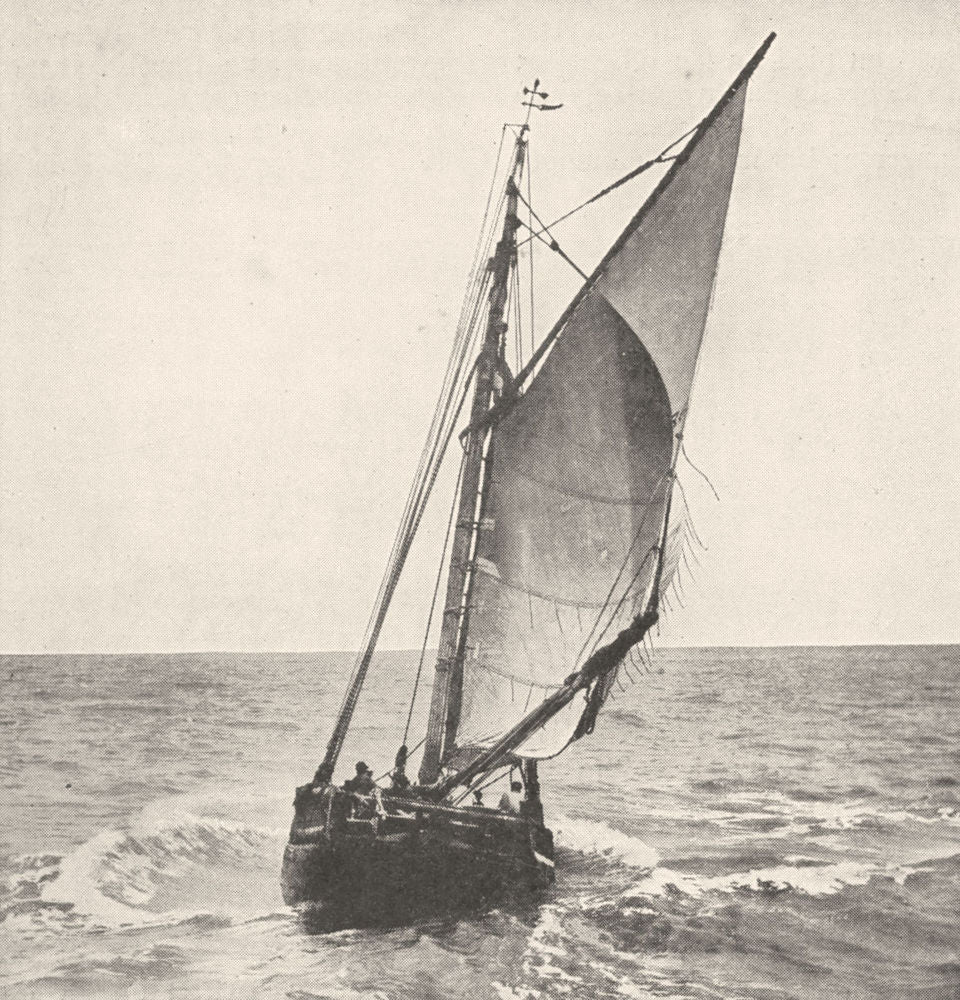 FRANCE. Barque de Pêche 1900 old antique vintage print picture